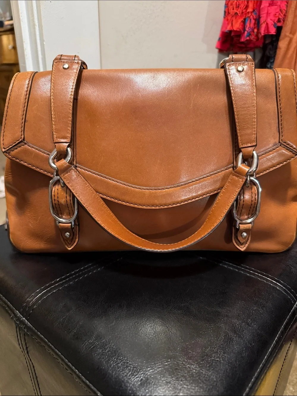 COLE HAAN Structured Shoulder Satchel